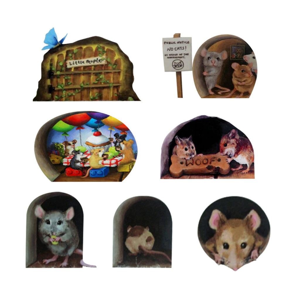 Funny Mouse Hole Wall Stickers Bedroom Kitchen Baseboard Home Decoration 3d Vinyl Wall Decals Diy Cartoon Rat Animal Mural Art