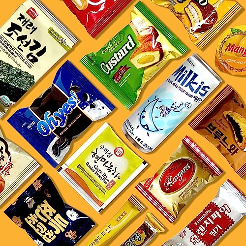DAGAON Finest [Korean Variety Snack] Box 34 Count – Including [Korean]’s Favorite Chips, Biscuits, Cookies, Pies, Candies. Perfect appetizing for any occasions, gifts and everyone.