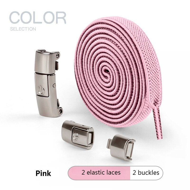2025 No Tie Shoe laces Press Lock Shoelaces without ties Elastic Laces Sneaker Kids Adult 8MM Widened Flat Shoelace for Shoes