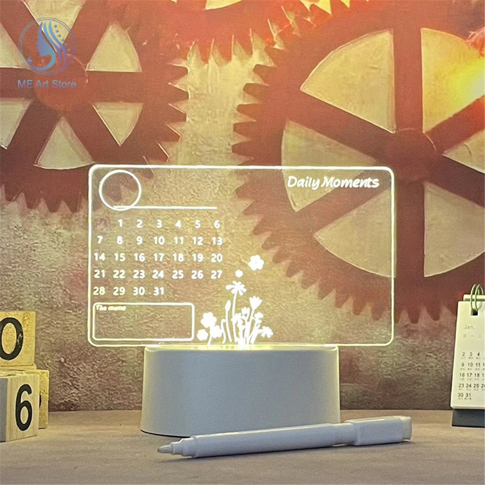 LED Night Light Note Board Message Board With Pen USB Power Decor Night Lamp Gift For Children Girlfriend Decorative Night Lamp
