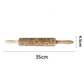 Printed Rolling Pin Rock Snowflake Elk Wooden Rolling Embossing Baking Cookies Biscuit Fondant Cake Patterned Roller 35*5cm