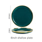 Ceramic Dinner Plates Dinnerware Set Dishes Luxury Green Food Dessert Plate Salad Soup Bowl Tableware Set for Restaurant Hotel