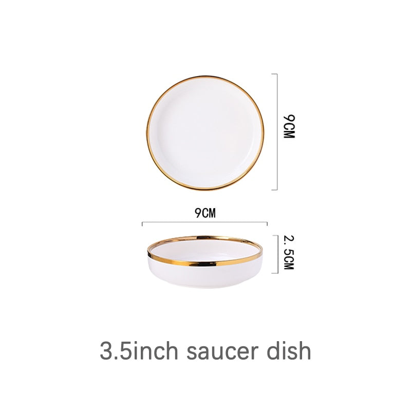 White Porcelain Plates Food Dinner Set Dishes Salad Soup Bowl Ceramic Plates and Bowls Set Tableware Set Service for 4/6/8
