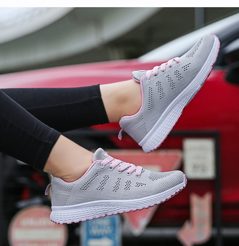 Women Sneakers Casual Shoes Flats Air Mesh Breathable Trainers Ladies Shoes Female Sneakers Women Shoes Basket Tenis Feminino