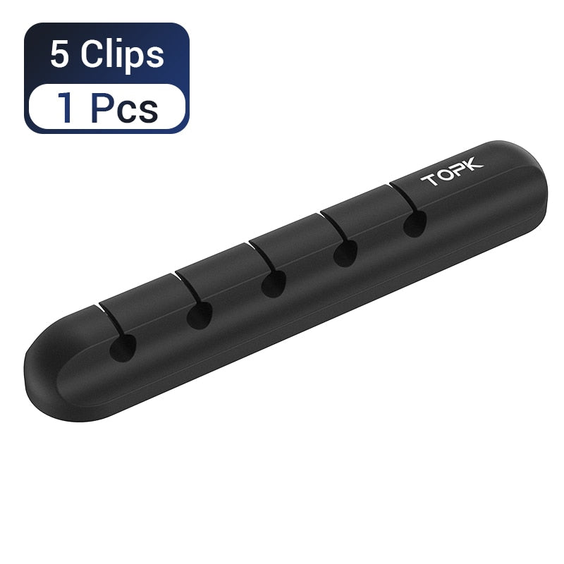 Cable Organizer Silicone USB Cable Winder Desktop Tidy Management Clips Cable Holder for Mouse Headphone Wire Organizer