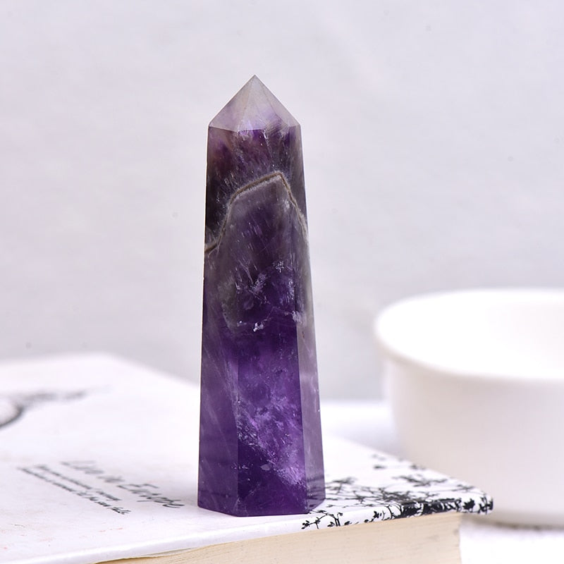 Hot Sale 1PC Natural Crystal Column Quartz Rock Mineral Specimen Crystal Point Quartz Rainbow Wand  Home Decor Reiki Healing Energy Stone