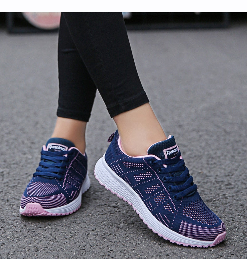 Women Sneakers Casual Shoes Flats Air Mesh Breathable Trainers Ladies Shoes Female Sneakers Women Shoes Basket Tenis Feminino