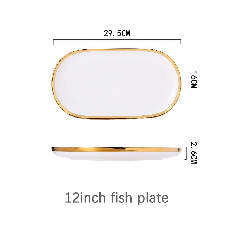 White Porcelain Plates Food Dinner Set Dishes Salad Soup Bowl Ceramic Plates and Bowls Set Tableware Set Service for 4/6/8