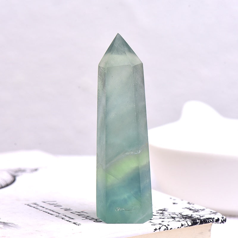 Hot Sale 1PC Natural Crystal Column Quartz Rock Mineral Specimen Crystal Point Quartz Rainbow Wand  Home Decor Reiki Healing Energy Stone