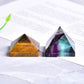 Hot Sale Natural Fluorite Crystal Pyramid Quartz Healing Stone Chakra Reiki Crystal Tiger Eye Point Home Decor Crafts Of Gem Stone 1PC