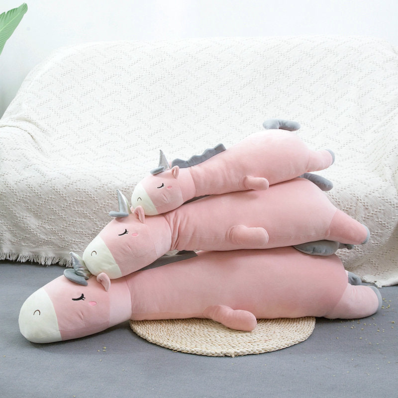 Unicorn Giant Soft toy  Stuffed Silver Horn Unicorn High Quality Sleeping Pillow Animal Bed Decor Cushion Throw Pillow