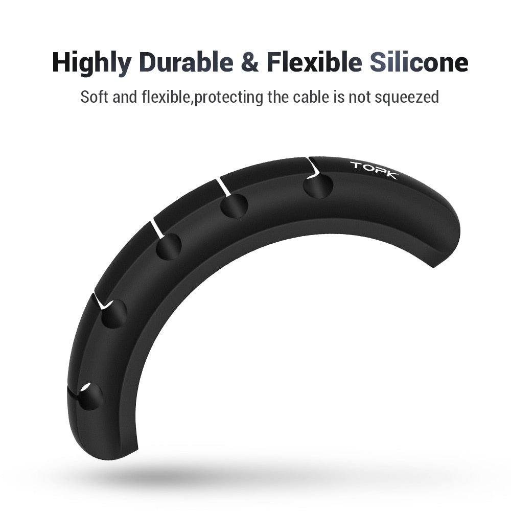 Cable Organizer Silicone USB Cable Winder Desktop Tidy Management Clips Cable Holder for Mouse Headphone Wire Organizer