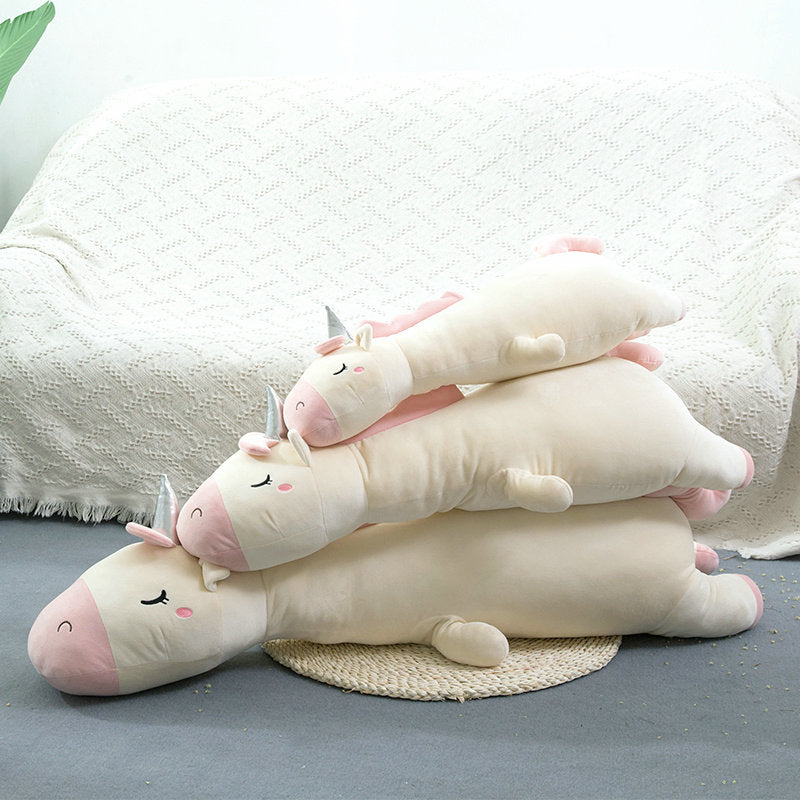 Unicorn Giant Soft toy  Stuffed Silver Horn Unicorn High Quality Sleeping Pillow Animal Bed Decor Cushion Throw Pillow