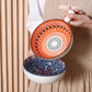Bohemia Ceramic Salad Bowl With Handle Baking Bowl Cereal Fruit Bowl Solid Color Dessert Soup Noodle Bowl Microwave Oven