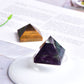 Hot Sale Natural Fluorite Crystal Pyramid Quartz Healing Stone Chakra Reiki Crystal Tiger Eye Point Home Decor Crafts Of Gem Stone 1PC