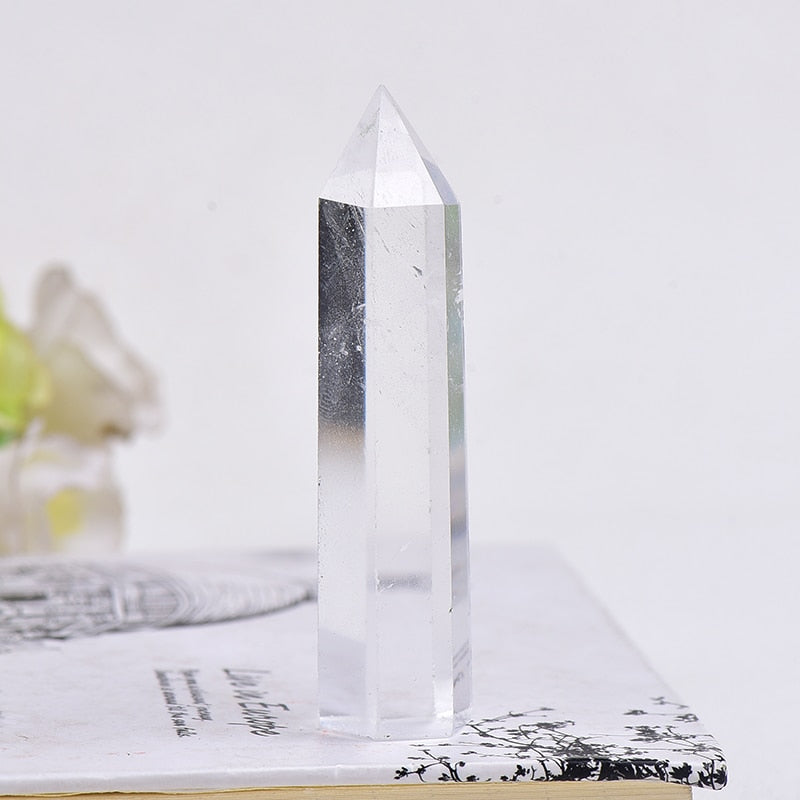 Hot Sale 1PC Natural Crystal Column Quartz Rock Mineral Specimen Crystal Point Quartz Rainbow Wand  Home Decor Reiki Healing Energy Stone