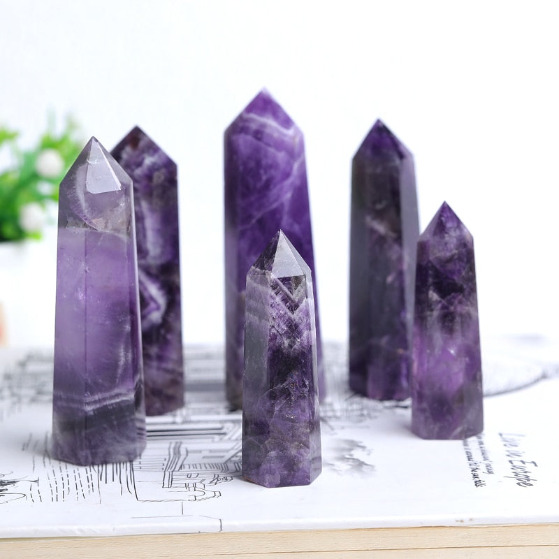 Hot Sale 1PC Natural Crystal Column Quartz Rock Mineral Specimen Crystal Point Quartz Rainbow Wand  Home Decor Reiki Healing Energy Stone