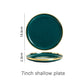 Ceramic Dinner Plates Dinnerware Set Dishes Luxury Green Food Dessert Plate Salad Soup Bowl Tableware Set for Restaurant Hotel
