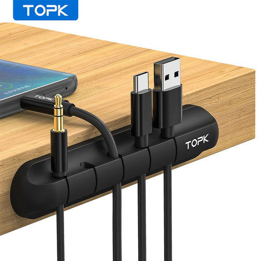 Cable Organizer Silicone USB Cable Winder Desktop Tidy Management Clips Cable Holder for Mouse Headphone Wire Organizer