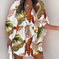 2023 Summer Boho Dresses Women Casual Flora Print Batwing Sleeve Lace-Up Dress Sexy V Neck Loose Ladies Beach Mini Dress Vestido