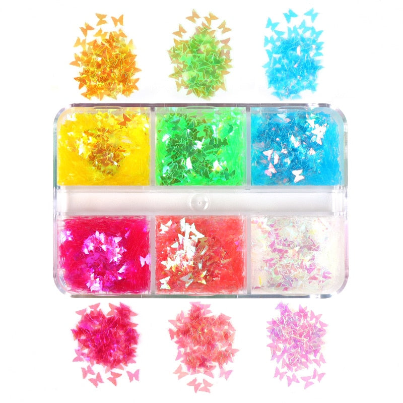 Valentines Day Mixed Love Heart Nail Glitter Red Flake Sequin Powder Decorative Accessories For Professional Nail Art Supplies
