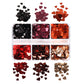 Valentines Day Mixed Love Heart Nail Glitter Red Flake Sequin Powder Decorative Accessories For Professional Nail Art Supplies