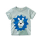 2025 Summer Cartoon Elephant T Shirt Boys Girls Animals Short Sleeve O-Neck T-Shirts Kids Clothes Toddler Cotton Tops