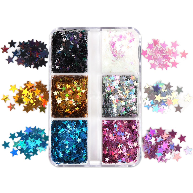 Valentines Day Mixed Love Heart Nail Glitter Red Flake Sequin Powder Decorative Accessories For Professional Nail Art Supplies