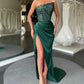 Luxurious Evening Party Dresses Strapless Sleeveless Mermaid Chiffon Floor-Length 2023 New Sequined Classic Prom Dress Women
