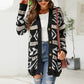 Women Fashion Autumn And Winter Temperament Lozenge Loose Sweater In Long Knit Cardigan Coat Casacos De Inverno Feminino