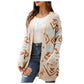 Women Fashion Autumn And Winter Temperament Lozenge Loose Sweater In Long Knit Cardigan Coat Casacos De Inverno Feminino