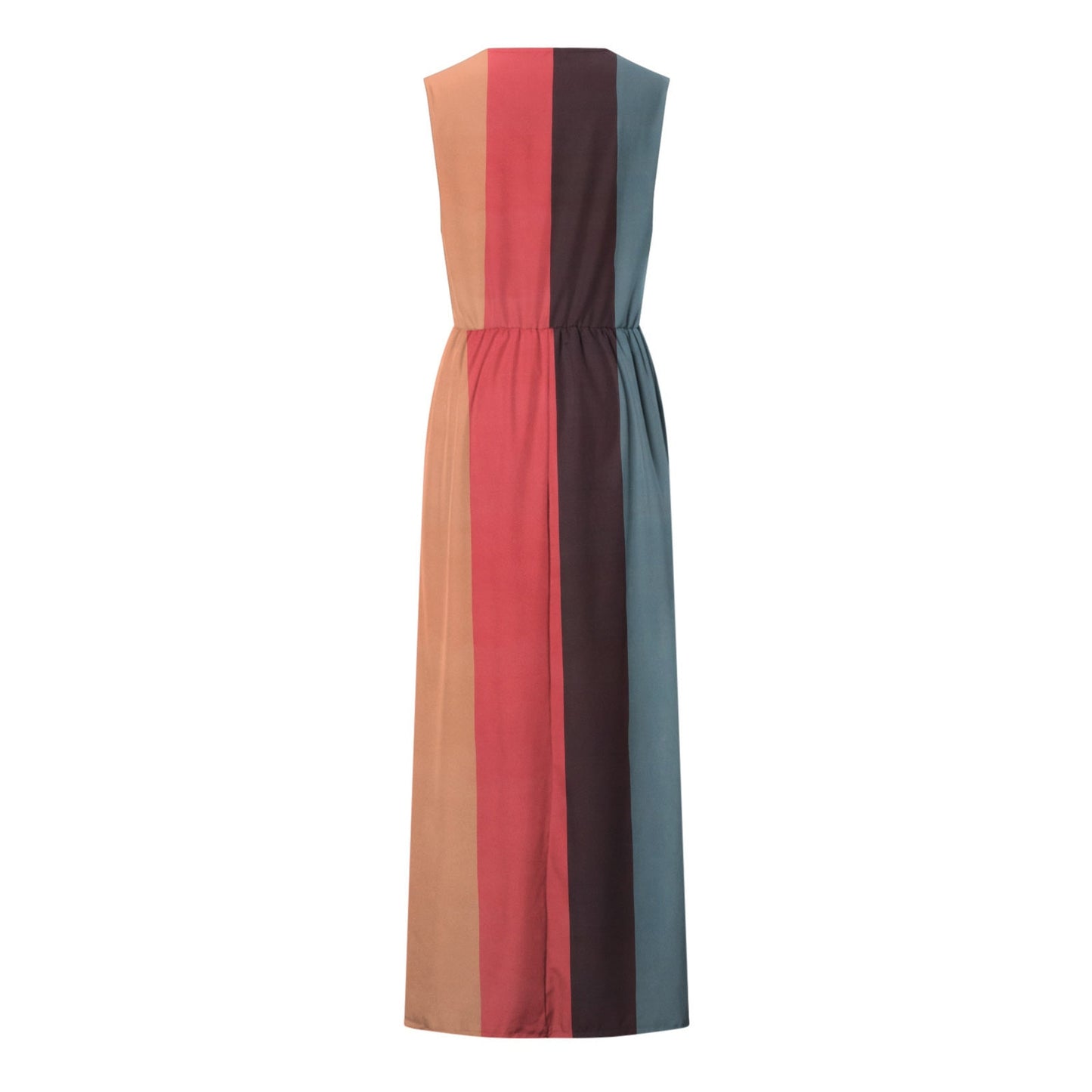 Summer Dresses For Women Holiday Beach O Neck Sleeveless Split Long Dress Boho Beach Sundress With Pockets Vestido Feminino
