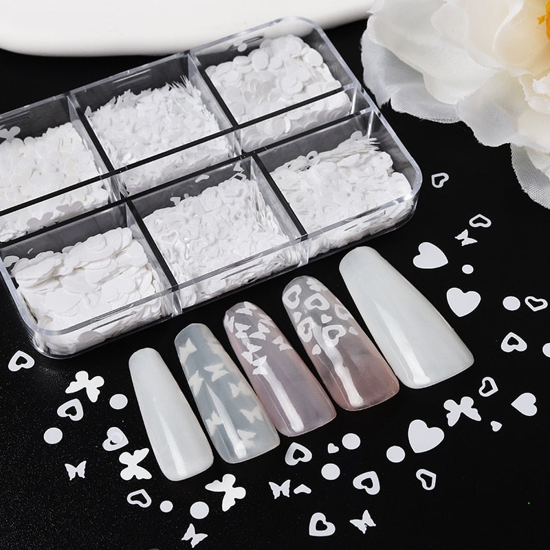 Valentines Day Mixed Love Heart Nail Glitter Red Flake Sequin Powder Decorative Accessories For Professional Nail Art Supplies