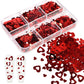 Valentines Day Mixed Love Heart Nail Glitter Red Flake Sequin Powder Decorative Accessories For Professional Nail Art Supplies
