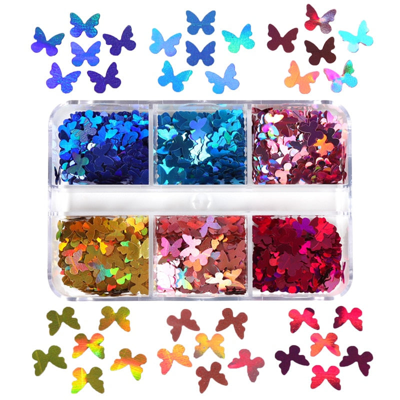Valentines Day Mixed Love Heart Nail Glitter Red Flake Sequin Powder Decorative Accessories For Professional Nail Art Supplies