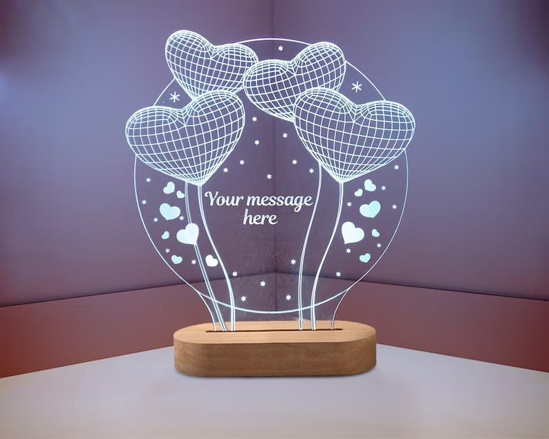 Valentine's Day Personalized 3D Lamp Custom Photo Night Light Heart LED Lamp Name Date On Anniversary Wedding Valentin Day Gift For Her or Him