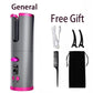 Hair Curler USB Rechargeable Portable Auto Curler LED Display Temperature