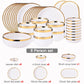 White Porcelain Plates Food Dinner Set Dishes Salad Soup Bowl Ceramic Plates and Bowls Set Tableware Set Service for 4/6/8