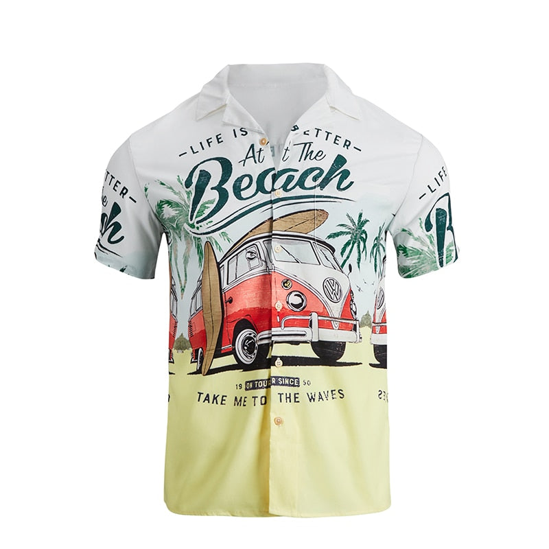 Summer Men&Shirts Cuban Collars Short Sleeves Fun Prints Open Animals Hawaiian Shirts Oversized Clothing Male Blouses