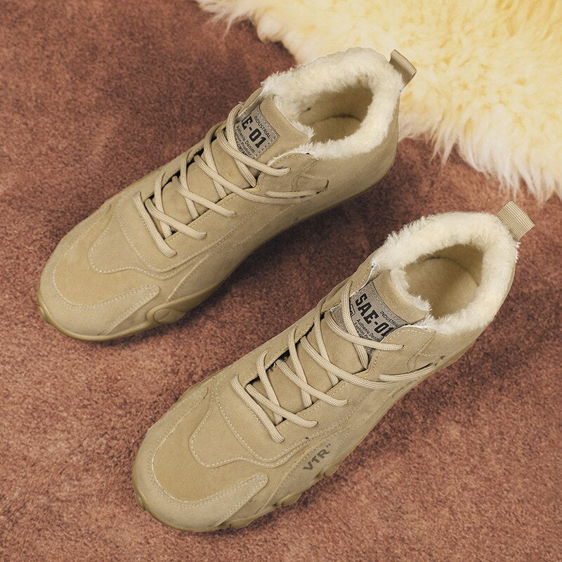 2025 New Men Shoes Casual Shoes Ankle Boots Winter Warm Designer Fashion Loafers Lace Up Shoes Men Boots Men Sneakers Non-slip