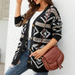 Women Fashion Autumn And Winter Temperament Lozenge Loose Sweater In Long Knit Cardigan Coat Casacos De Inverno Feminino