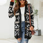 Women Fashion Autumn And Winter Temperament Lozenge Loose Sweater In Long Knit Cardigan Coat Casacos De Inverno Feminino