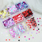 Valentines Day Mixed Love Heart Nail Glitter Red Flake Sequin Powder Decorative Accessories For Professional Nail Art Supplies