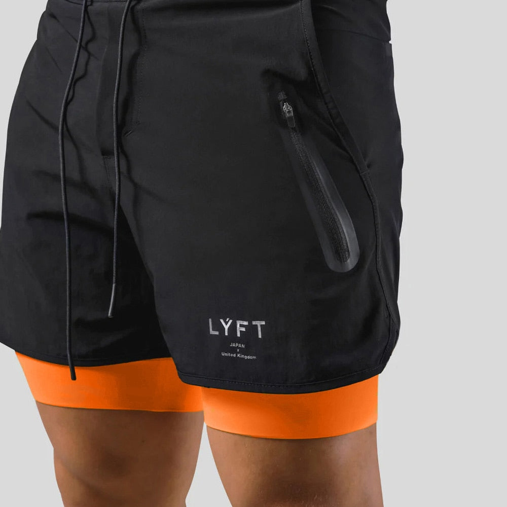 2025 New Street Fashion Shorts In1 Double Layer Quick Dry Sports Style Fitness Jogging Workout Men& Casual Shorts