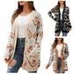 Women Fashion Autumn And Winter Temperament Lozenge Loose Sweater In Long Knit Cardigan Coat Casacos De Inverno Feminino