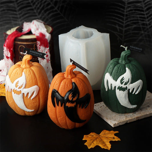 Halloween Ghost Pumpkin Candle Silicone Mold DIY Plaster Aromatherapy Candle Soap Making Handmade Chocolate Cake Decorating Tool