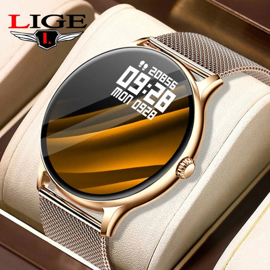 LIGE GPS Track 2025 Bluetooth Call Women Smart Watch Men Full Touch Fitness Track Waterproof Men Smartwatch Lady For Android IOS