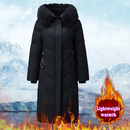 Fleece Jacket inside Pockets Women  Long Winter Coat Vest Long Sleeve Warm Down Hooded Winter Jackets for Women