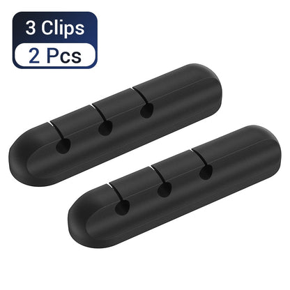 Cable Organizer Silicone USB Cable Winder Desktop Tidy Management Clips Cable Holder for Mouse Headphone Wire Organizer