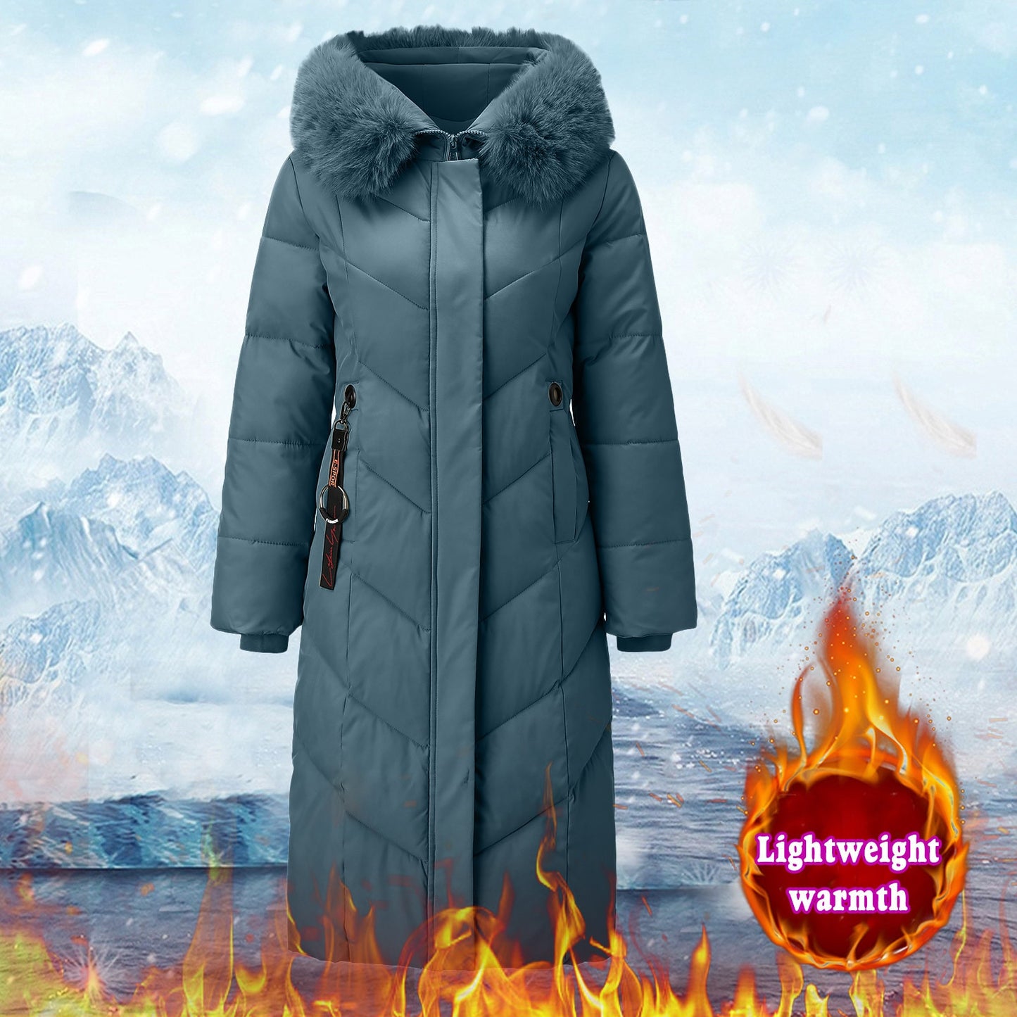 Fleece Jacket inside Pockets Women  Long Winter Coat Vest Long Sleeve Warm Down Hooded Winter Jackets for Women